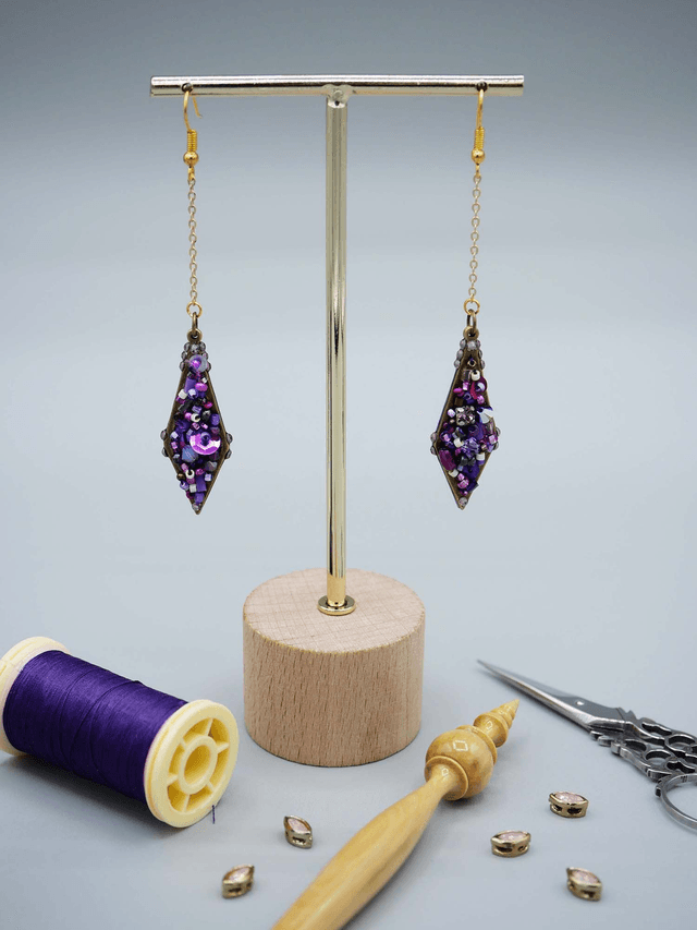 Granité Myrtille (Boucles d'oreilles)