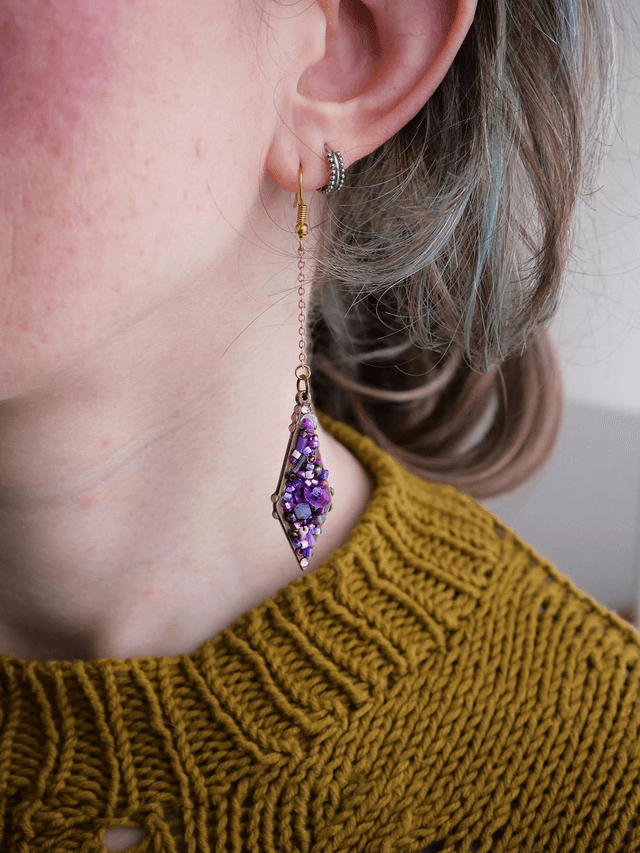 Granité Myrtille (Boucles d'oreilles)