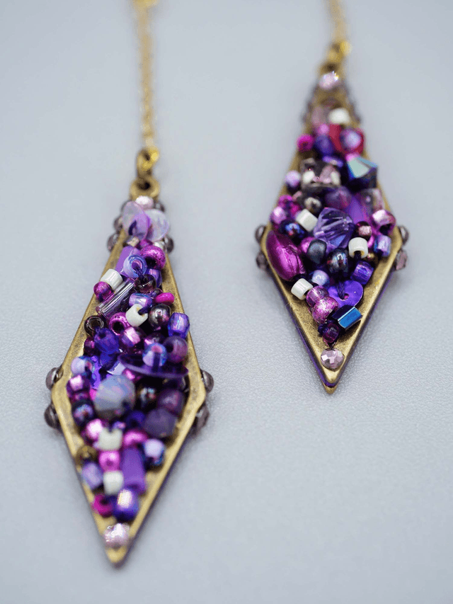 Granité Myrtille (Boucles d'oreilles)