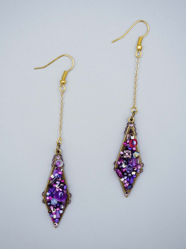 Granité Myrtille (Boucles d'oreilles)